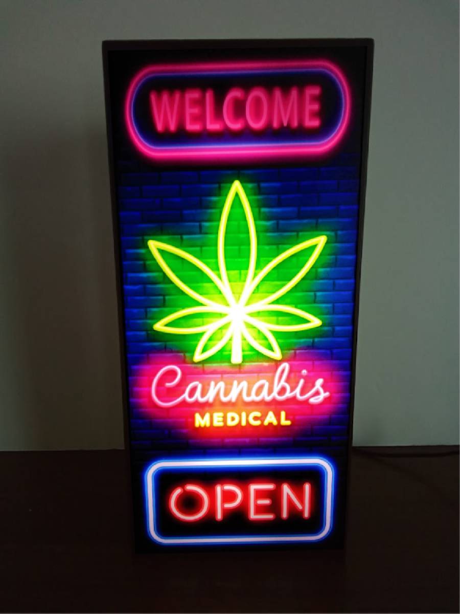 大麻 CANNABIS たばこ 煙草 タバコ ベイプ レゲエ ネオン系 店舗 自宅 サイン ランプ 照明 看板 置物 雑貨 ライトBOX 電飾看板 電光看板の画像1