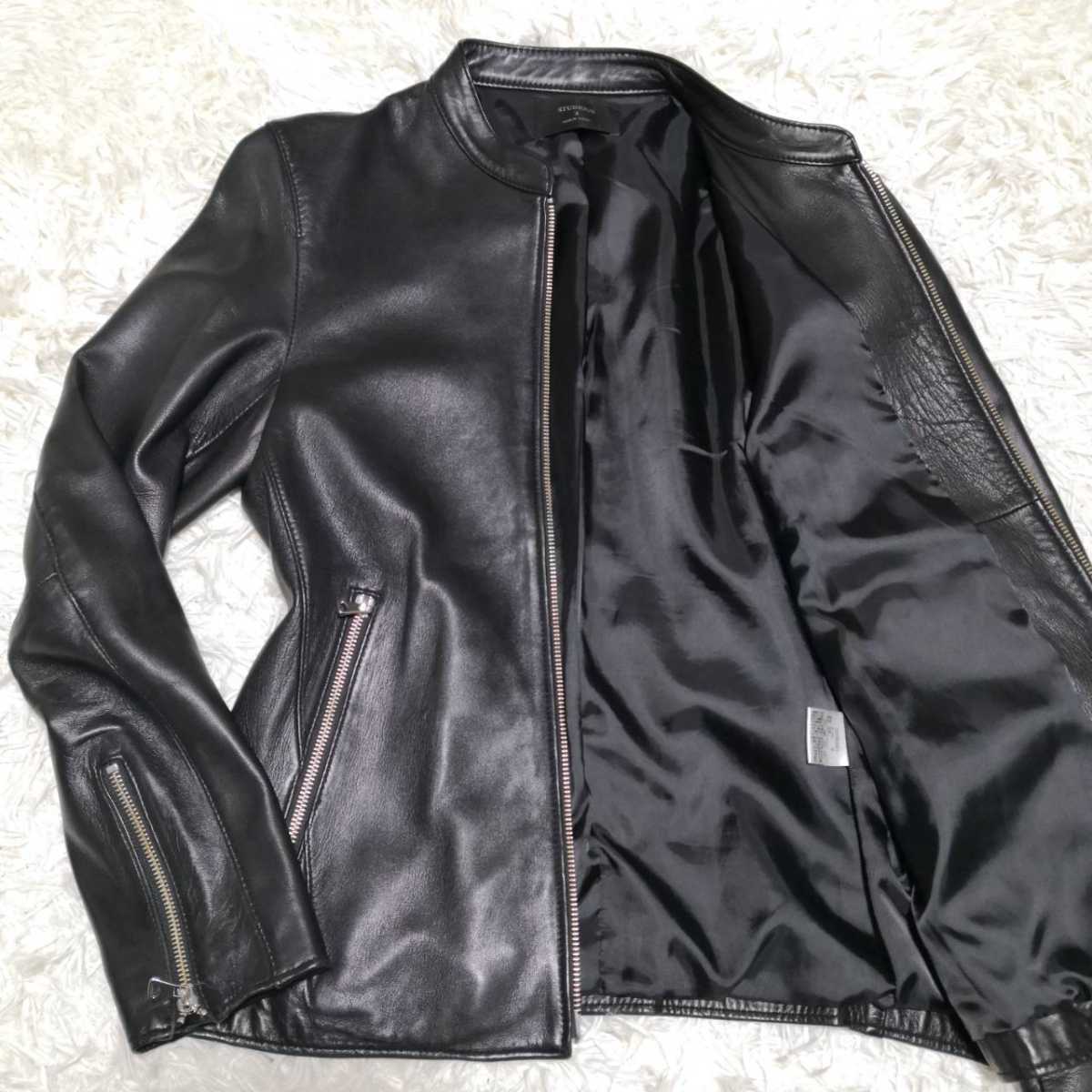 極美品 ステュディオス【STUDIOUS】シングルライダース レザー