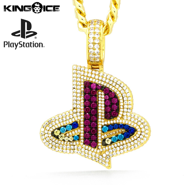 【ワンサイズ】King Ice×PlayStation キングアイス×プレイステーション ネックレス ゴールド XL Iced PS Logo Necklace メンズ 男性