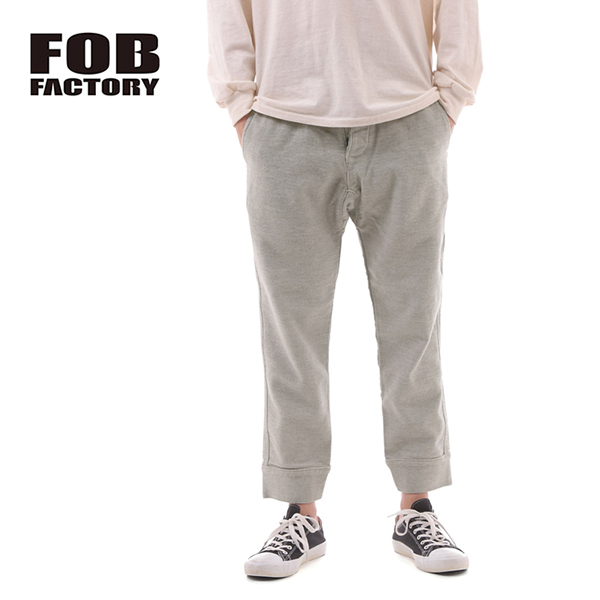 【サイズ L】FOB FACTORY エフオービーファクトリー リラックスデニム スウェットパンツ ライトグレー 日本製 F0404 RELAX SWEAT PANTS