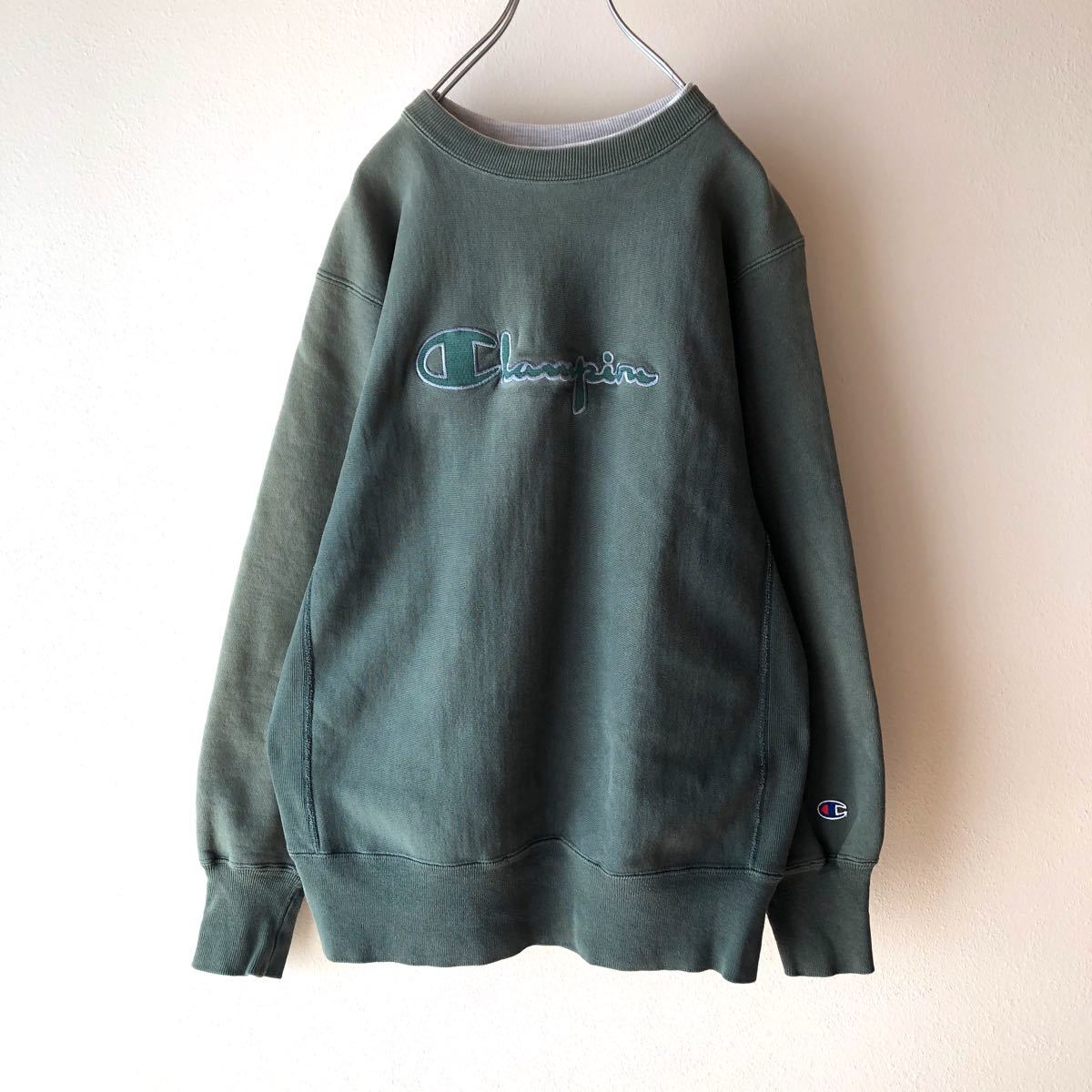 希少】90's 古着 champion チャンピオン USA製 リバースウィーブ 刺繍