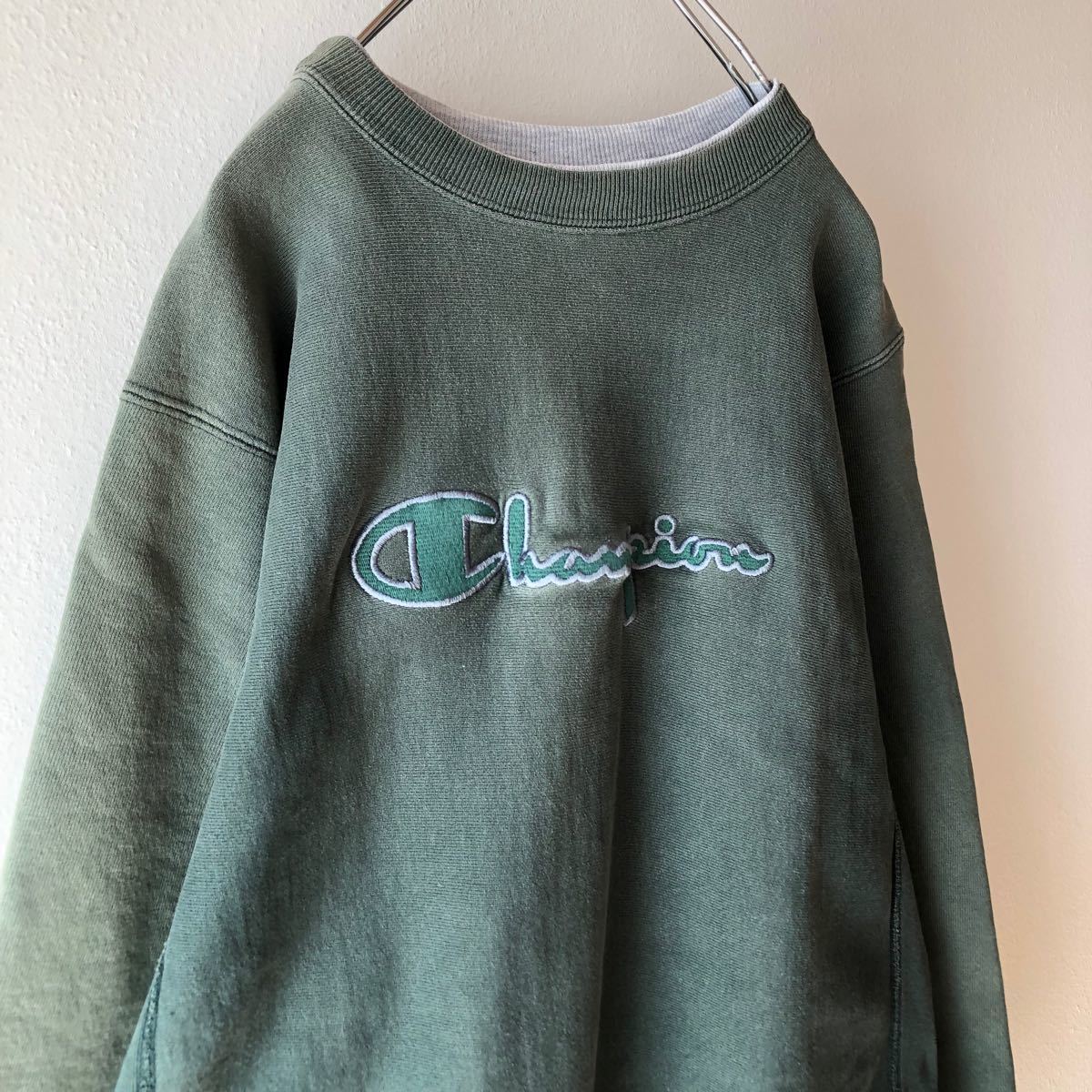 希少】90's 古着 champion チャンピオン USA製 リバースウィーブ 刺繍