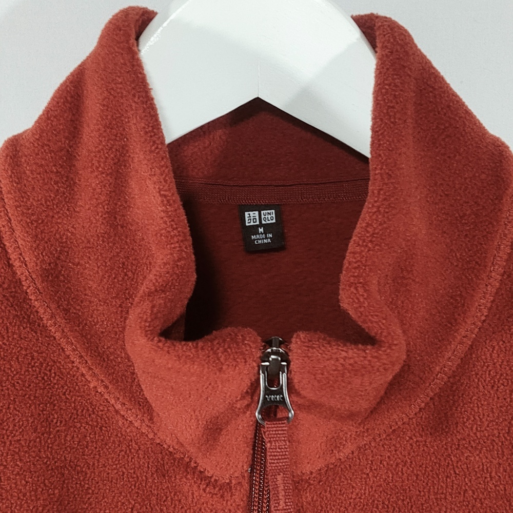 美品 ユニクロ UNIQLO フリースフルジップジャケット ジャンパー ブルゾン アウター 341-440592 M ダークオレンジ メンズ レディース /AZ