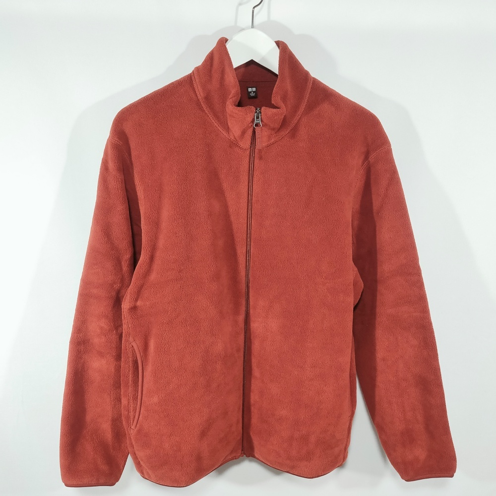 美品 ユニクロ UNIQLO フリースフルジップジャケット ジャンパー ブルゾン アウター 341-440592 M ダークオレンジ メンズ レディース /AZ