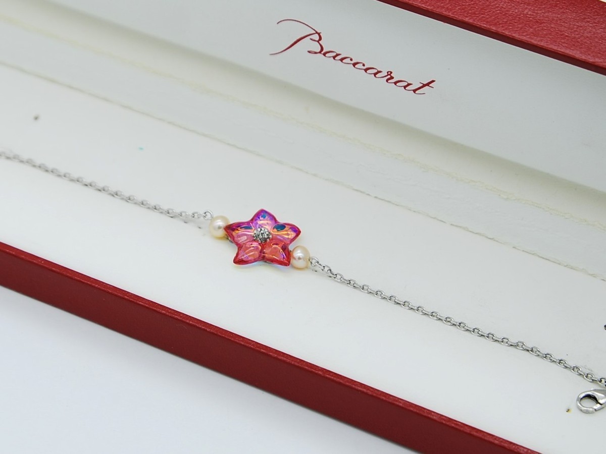 □【YS-1】 美品 □ バカラ Baccarat □ 花 フラワー ブレスレット