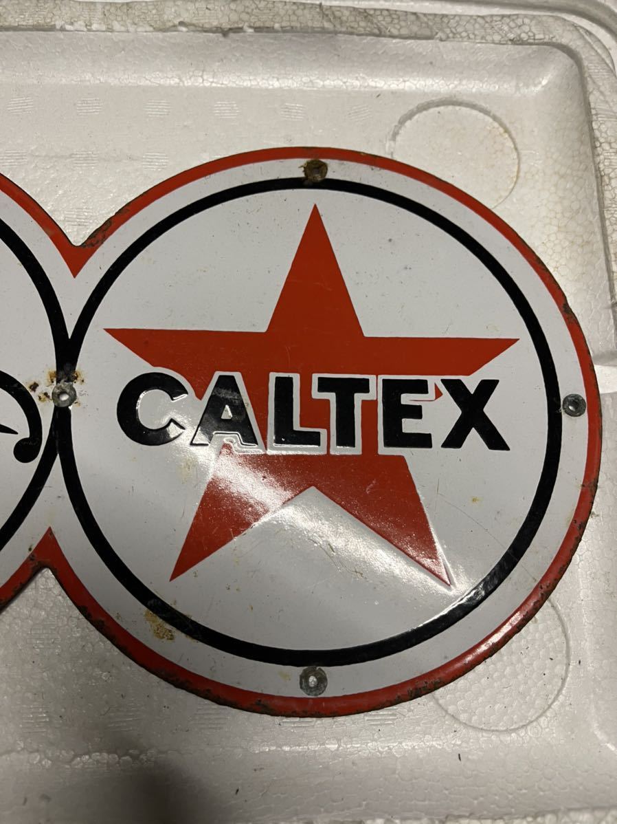 ホーロー看板 カルテックス CALTEX 昭和レトロ 当時物