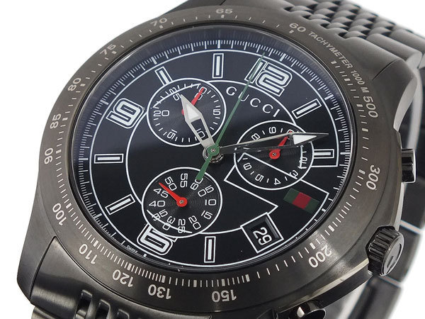 【新品 本物】グッチ GUCCI Ｇタイムレス クロノグラフ 腕時計 YA126217 ブラック (メンズ) 男性用