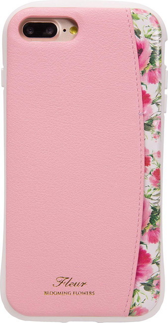 【在庫処分】Natural design iPhone 8PLUS 7PLUS（5.5インチ）ケース FLAMINGO Fleur Pink ピンク 衝撃吸収背面 ナチュラルデザイン_画像1