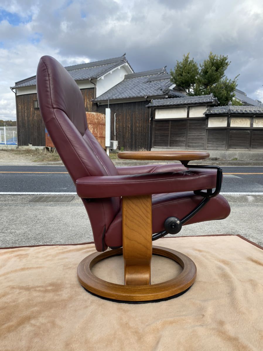 高級/EKORNES エコーネス/Diplomat ディプロマット/ストレスレスチェア/本革 / ノルウェー 北欧/リクライニングチェア/テーブル付き_画像4