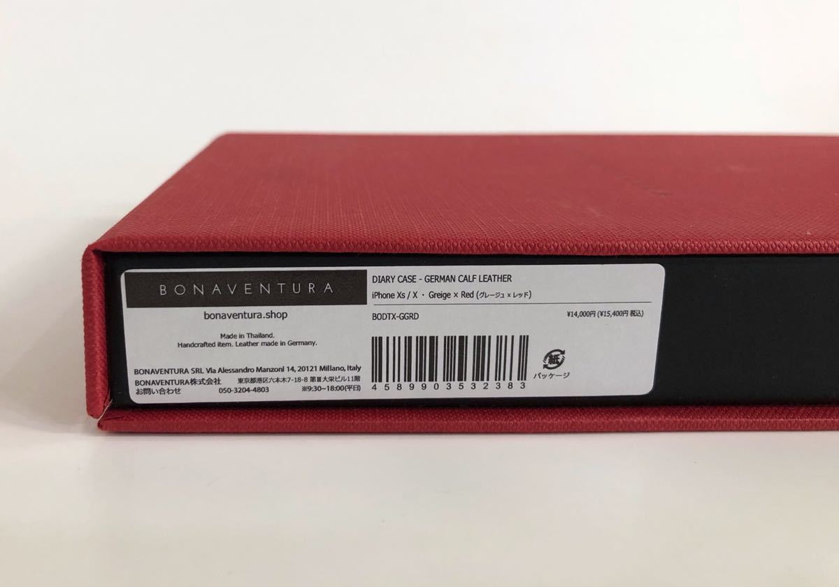 FSK-029[ превосходный товар ]BONAVENTURAbona Ventura блокнот type iPhone кейс серый ju× красный мобильный кейс iPhoneX iPhoneXS для 