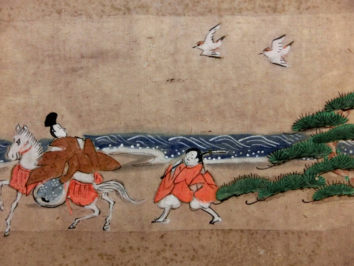 古画 大和絵 公家物語12幕◇江戸初期頃 肉筆 12葉一括 古画 大和絵 公家物語12幕◇江戸初期頃 肉筆 12葉一括