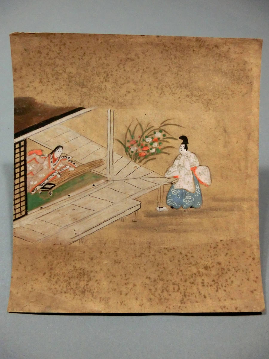 古画 大和絵 公家物語12幕◇江戸初期頃 肉筆 12葉一括 古画 大和絵 公家物語12幕◇江戸初期頃 肉筆 12葉一括