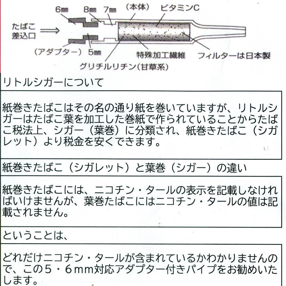 送料無料メール便 ヤニ取りパイプ ミニパイプ エンジェルウイング5P 5.6.7.8mmサイズ対応 １個５本入りｘ３個セット/卸_画像7