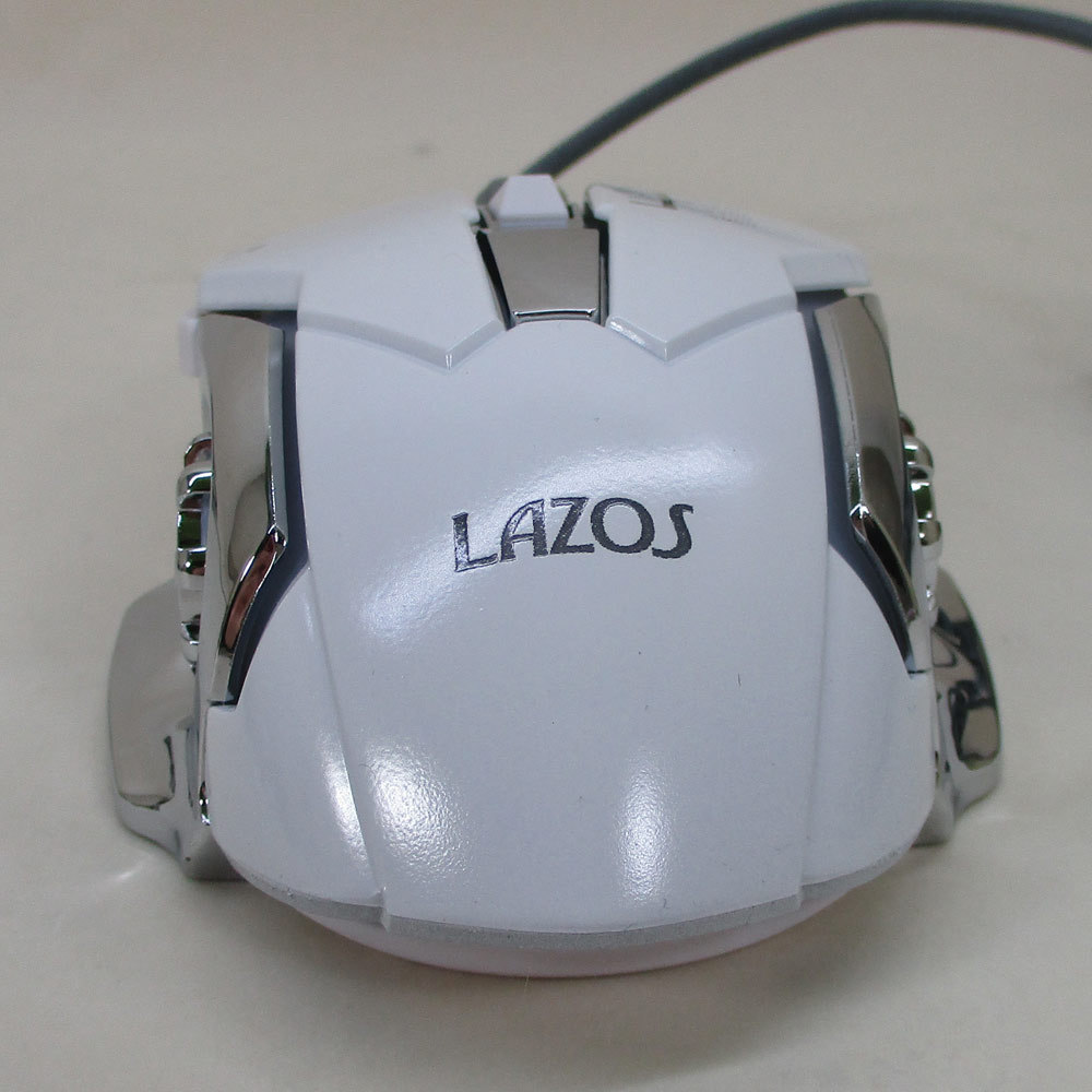 同梱可能 有線ゲーミングマウス 6ボタン 全ボタン設定可能 LAZOS ホワイト L-MSG6-W/5977ｘ２台セット/卸_画像7
