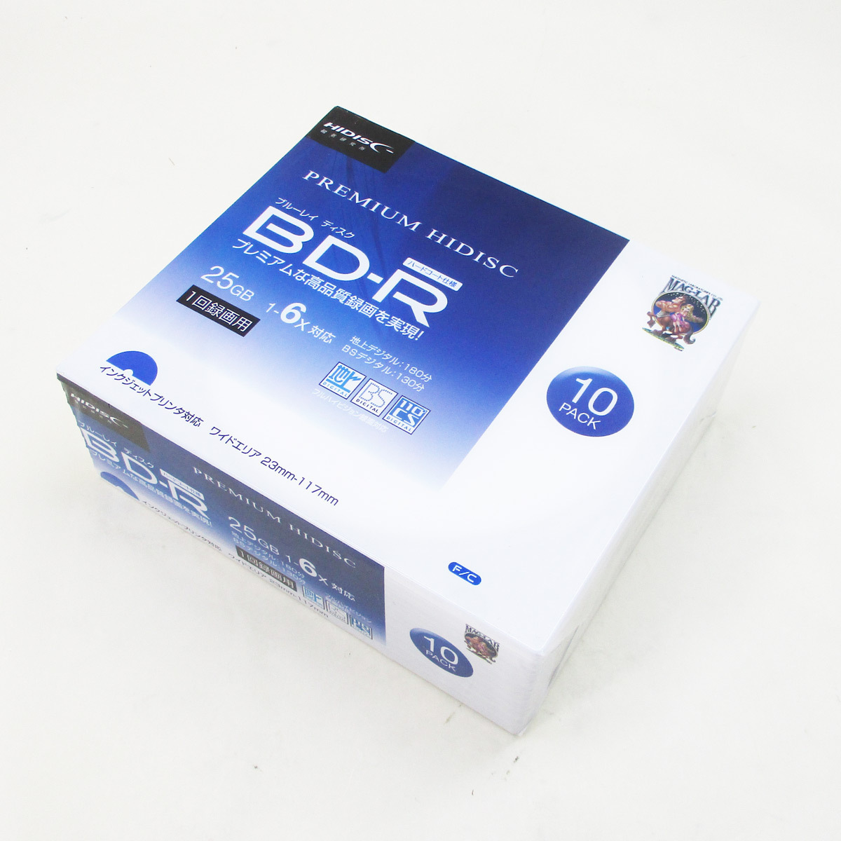 送料無料 BD-R ブルーレイ 録画用 プレミアム 6倍速対応 10枚 25GB スリムケース入 HIDISC HDVBR25RP10SC/0727ｘ３個セット/卸