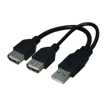 同梱可能 変換名人 二股(Y字)USBケーブル データ転送+充電 USB A・オス→USB A・メス(x2) USBA/2 4571284887305_画像1