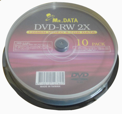 送料無料メール便 DVD-RW 4.7GB 2倍速 10枚 アナログ録画・データ用 MRDATA DVD-RW47 2X 10PS/7605ｘ１個_画像2