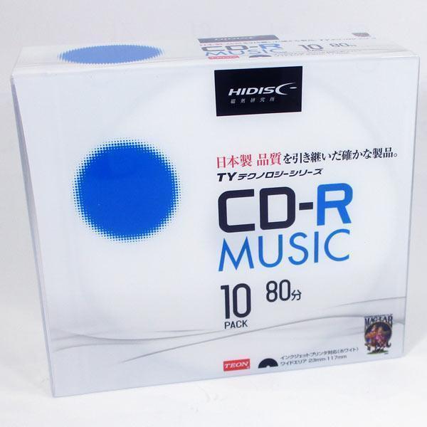 送料無料 CD-R 音楽用 80分 TYシリーズ太陽誘電指定品質 5mmスリムケース 10枚 HIDISC TYCR80YMP10SC/0083ｘ２個セット/卸_画像1