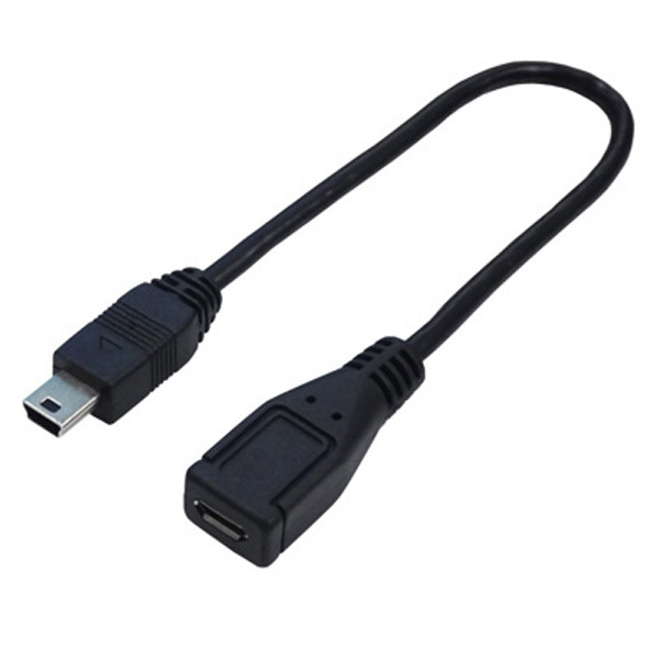 送料無料 変換ケーブル USB mini(オス)-micro(メス)(フル結線/20ｃｍ)USBM5A/MCB20F 変換名人/4571284887480_画像2