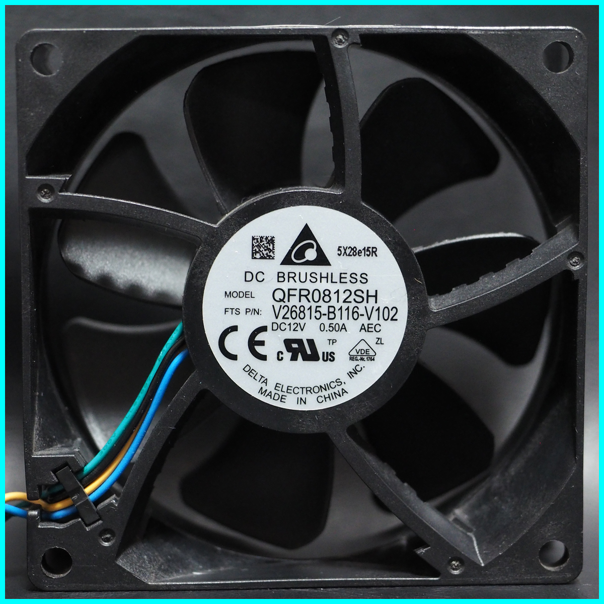 富士通 ESPRIMO D556/PX・D586/M・D586/P・D587/S・D587/SX・D583/K ケースFAN DELTA QFR0812SH FTS P/N:V26815-B116-V102 CP515269-01_画像2