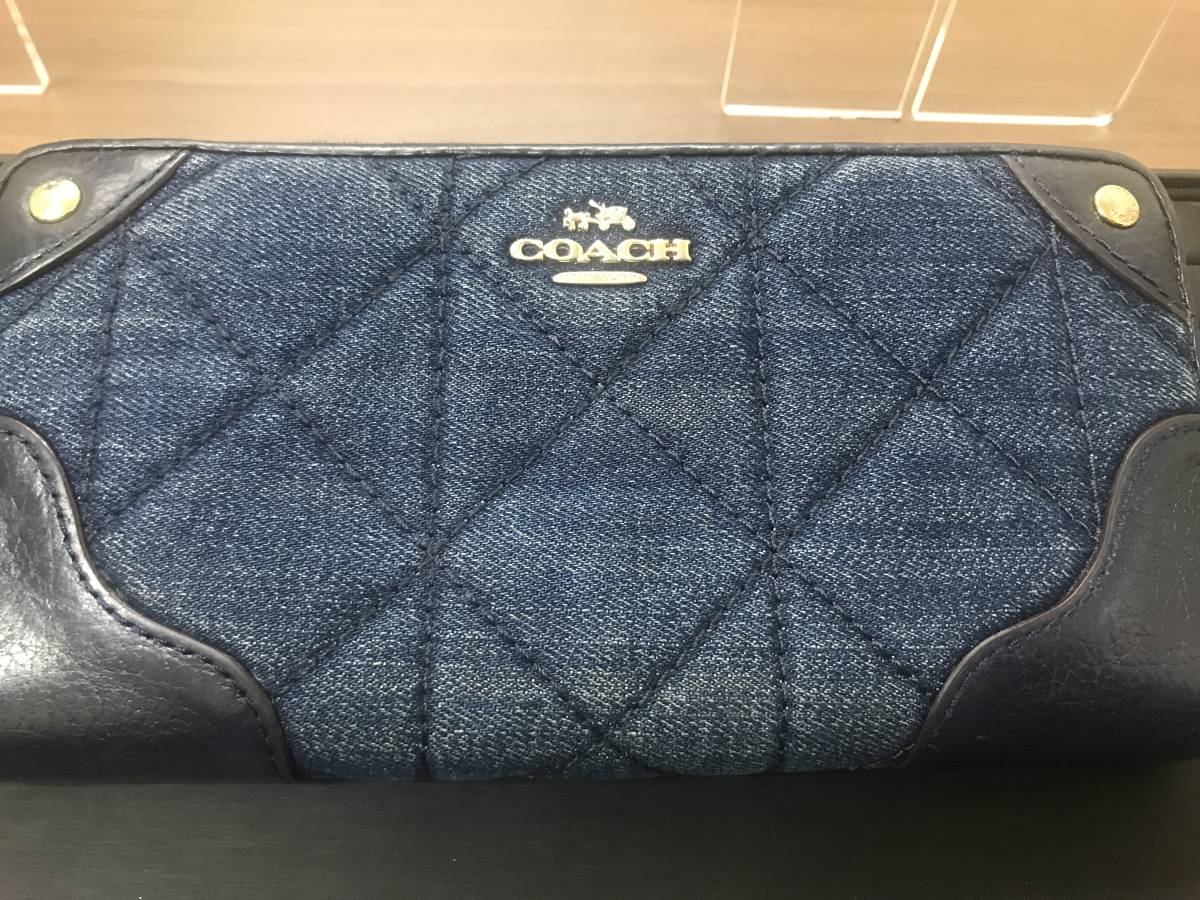 コーチ COACH 財布 F53781 ミッキー キルテッド デニム アコーディオン