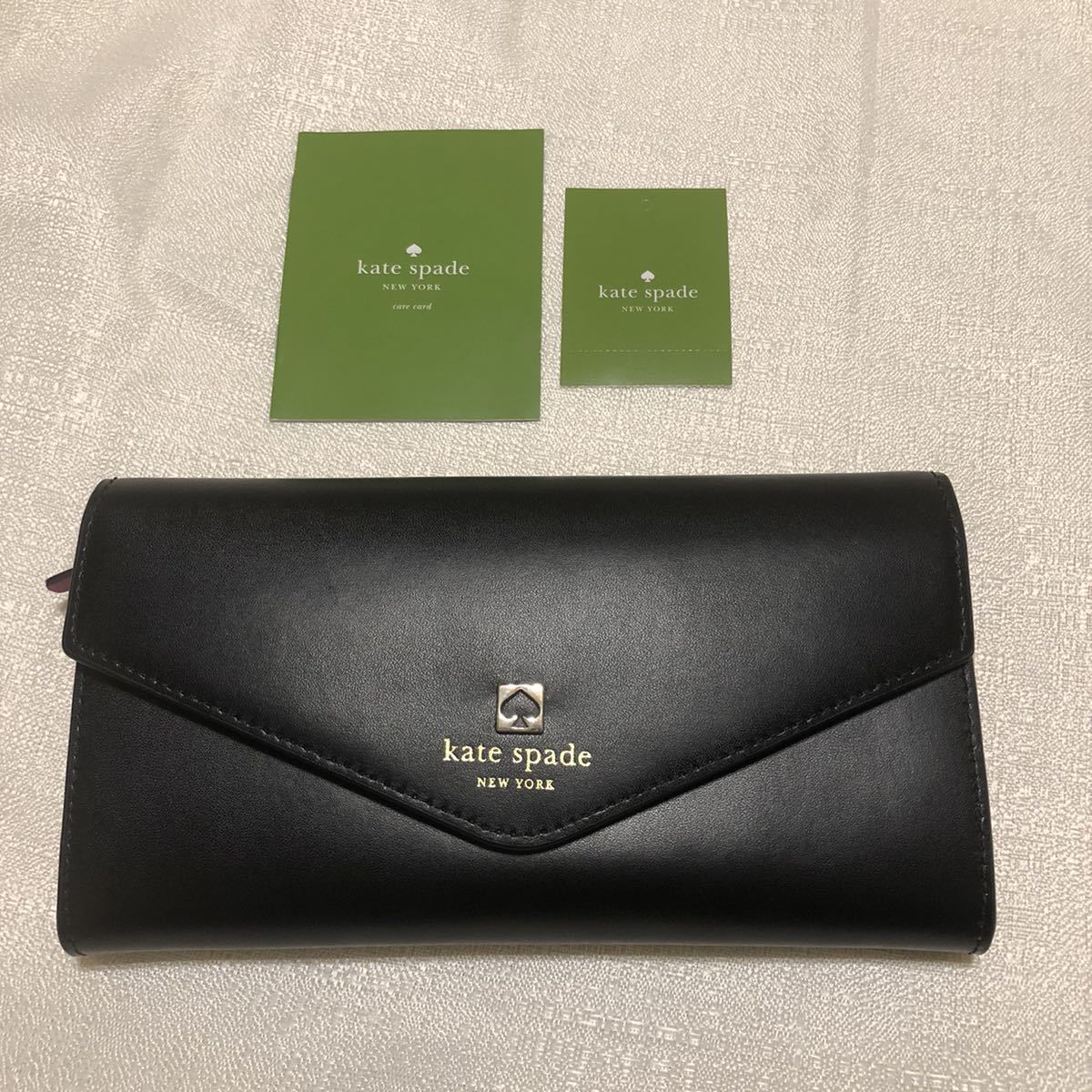 つやあり ケイトスペード【新品】エブリン 長財布 黒 KATE SPADE
