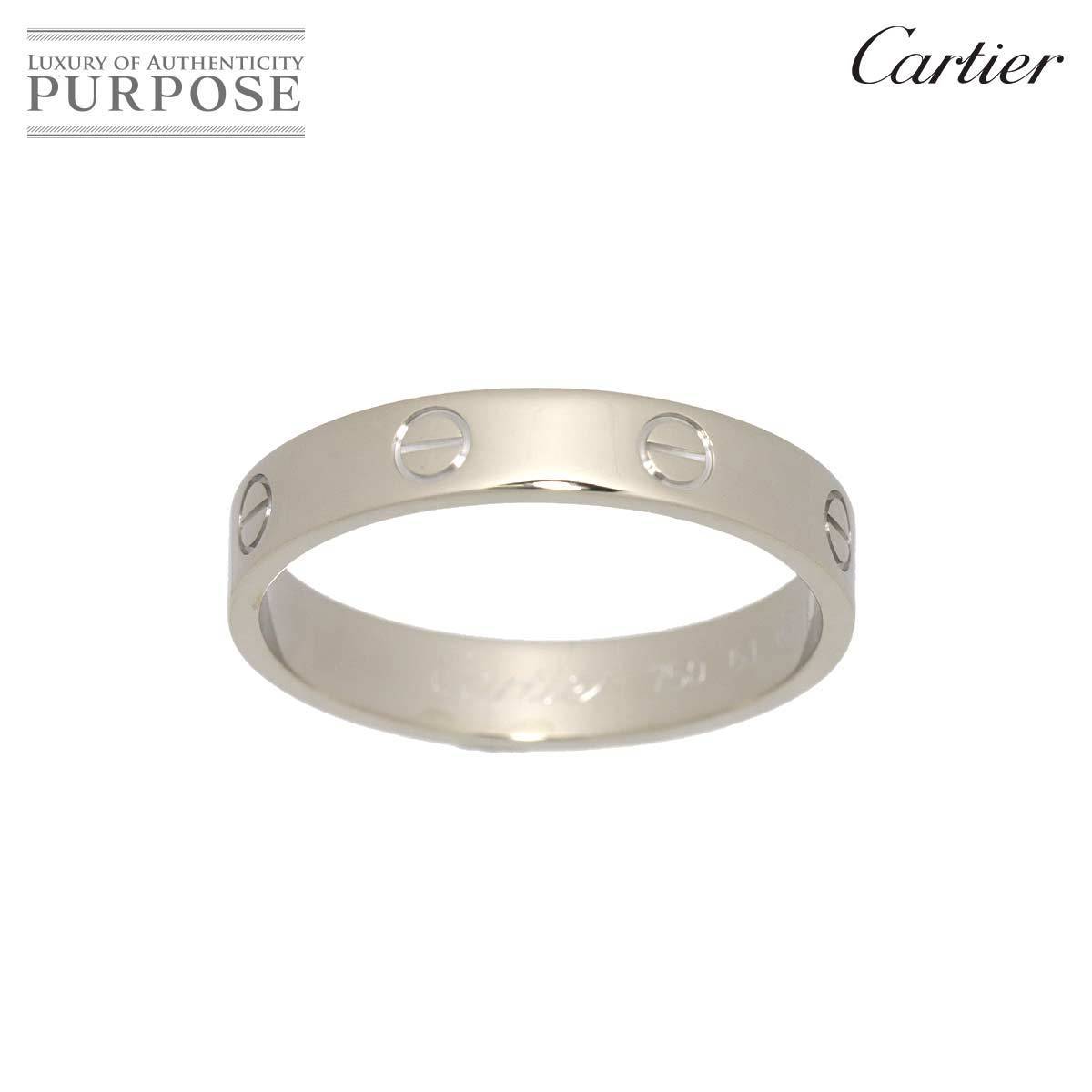 カルティエ Cartier ミニラブ リング #49 K18 WG ホワイトゴールド 750 指輪 Mini Love Ring 90146461 ホワイトゴールド