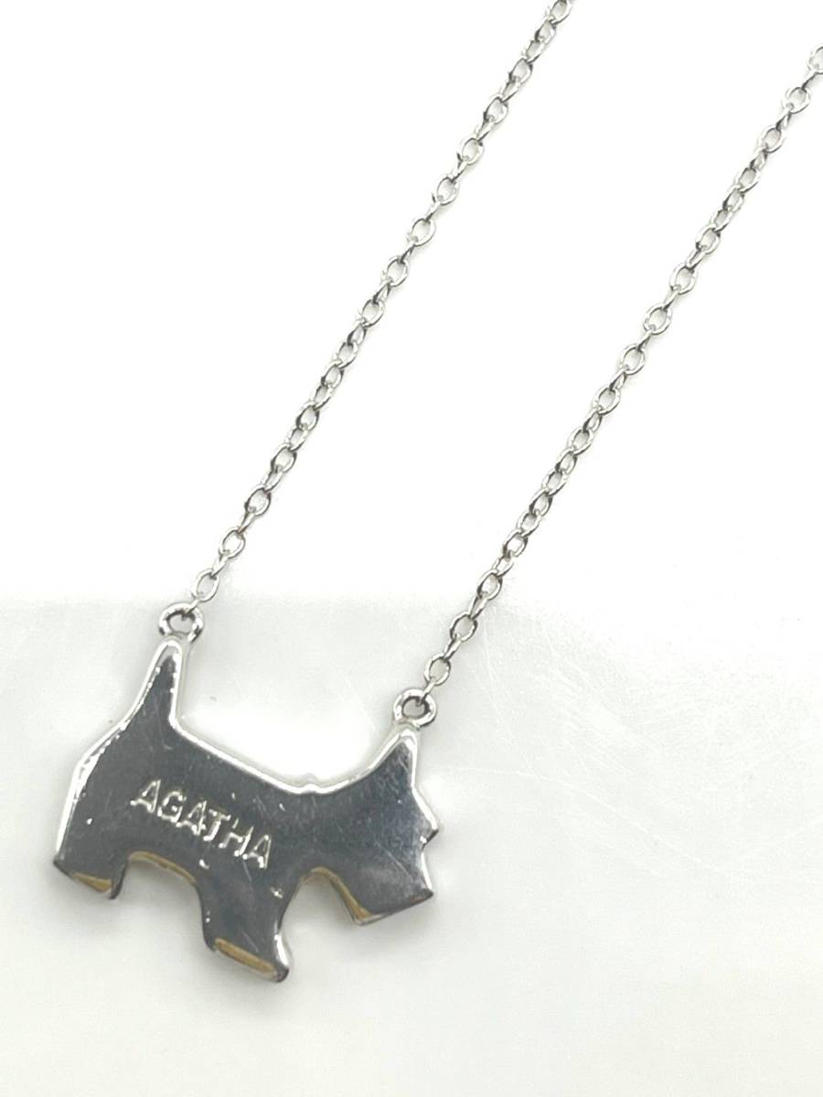 agatha アガタ dog 犬 ネックレス シルバー×ホワイト SV925 agatha アガタ dog 犬 ネックレス シルバー×ホワイト SV925