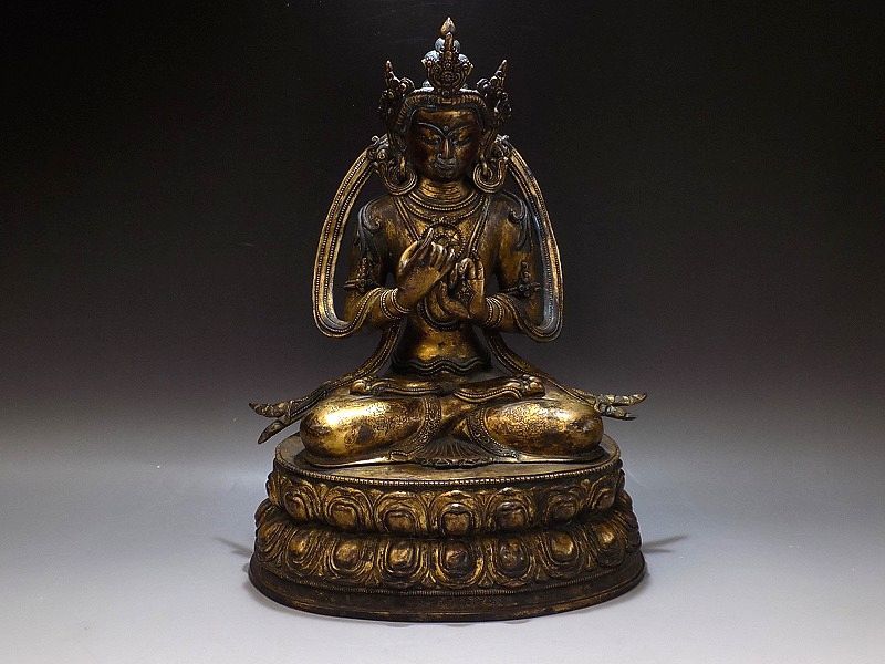 ヤフオク! - b263 時代物 明代 西蔵仏教 チベット 仏像 古銅 坐