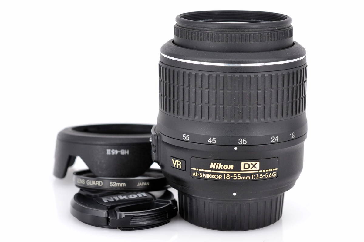 Nikon DX AF-S 18-55mm 3.5-5.6G VR フード付 デジタル専用 標準ズームレンズ 手ブレ補正付 ニコン