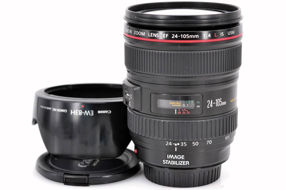 Canon EF 24-105mm 4L IS USM 手ブレ補正 フード付 高倍率ズームレンズ