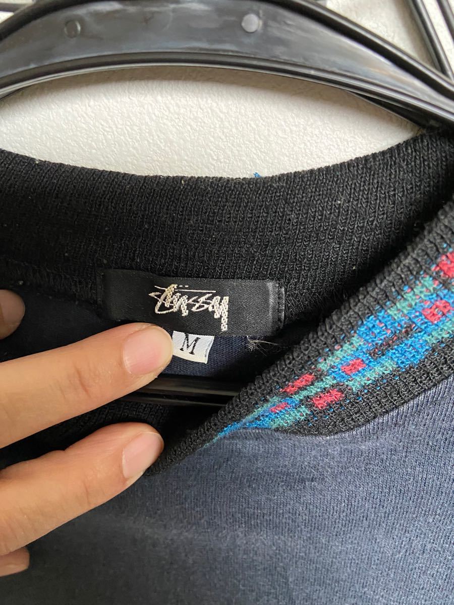 OLD STUSSY Tシャツ 黒タグ ヴィンテージ ステューシー 黒 襟柄 OLD STUSSY Tシャツ 黒タグ ヴィンテージ ステューシー 黒 襟柄