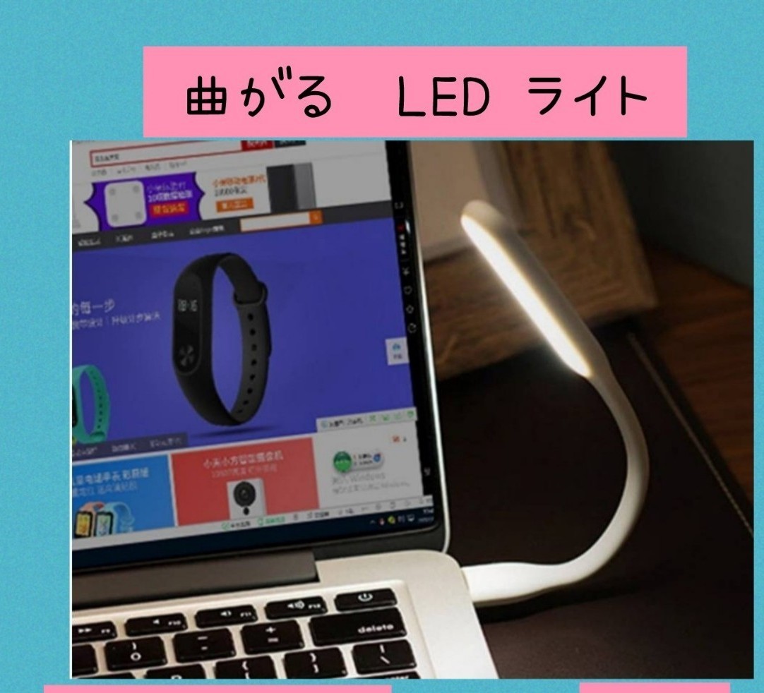 pcや手元作業に便利　フレキシブルミニusb ledライト　ホワイト2個セット