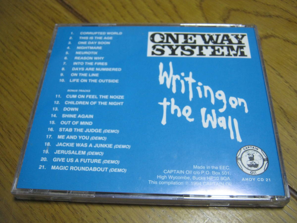 ONE WAY SYSTEM ワンウェイシステム / WRITING ON THE WALL 限定 EEC CD 21曲入り CHAOS UK DISCHARGE DISORDER GBH EXPLOITED BLITZ CRASS_画像3