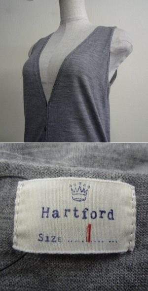 ◆　Hartford　 ハートフォード　ロングベスト　グレー　サイズ１　ウール　◆_画像3