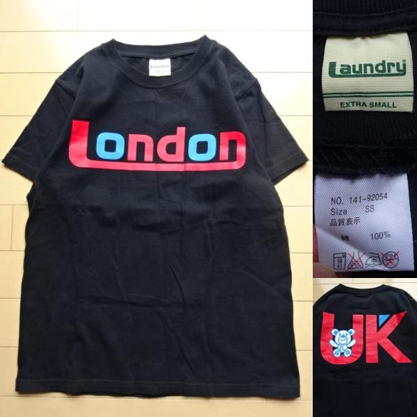 【LAUNDRY】LONDON 半袖 Tシャツ ブラック XSサイズ(ランドリー,コラボレーション)_画像1