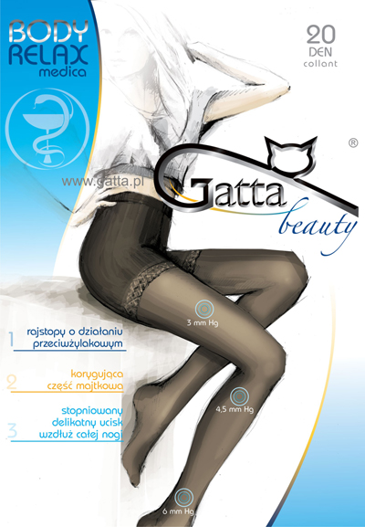Gatta Anti-Varicose タイツ RelaxMedica 20 DEN　ベージュ(Visone) Sサイズ　EU製　送料込_画像1