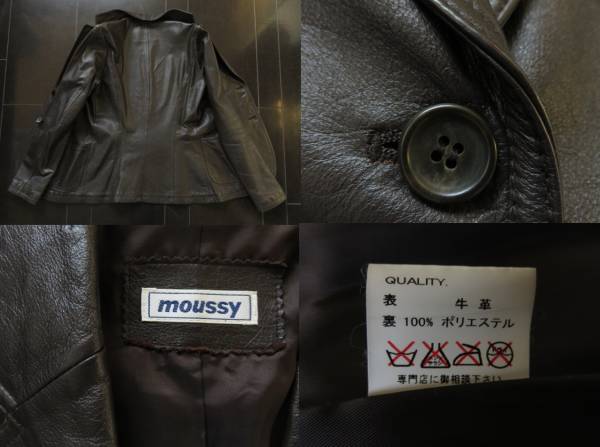 ■新品同様 本革綺麗な美品 【MOUSSY】マウジー高級レザージャケット7号Sダークブラウン　ｊ163_画像3