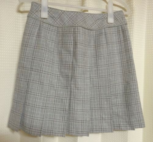 courreges Courreges tartan check pattern wool 98% pleated skirt 38