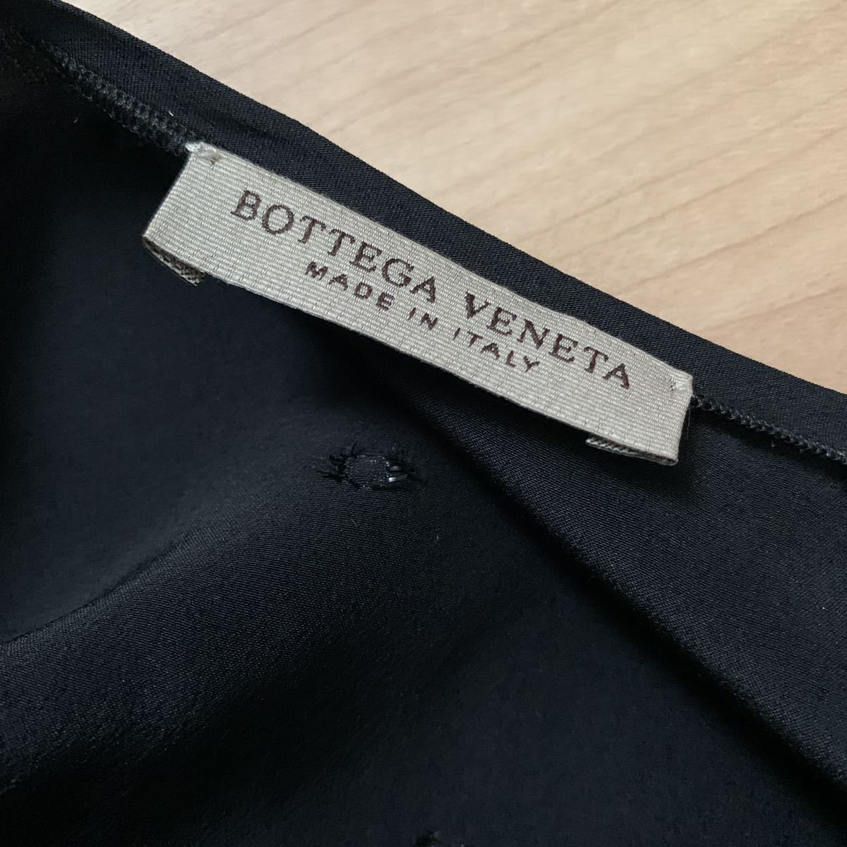 BOTTEGA VENETA ボッテガヴェネタ アシンメトリー 変形 デザイン シルク ブラウス 40 ブラック　_画像6