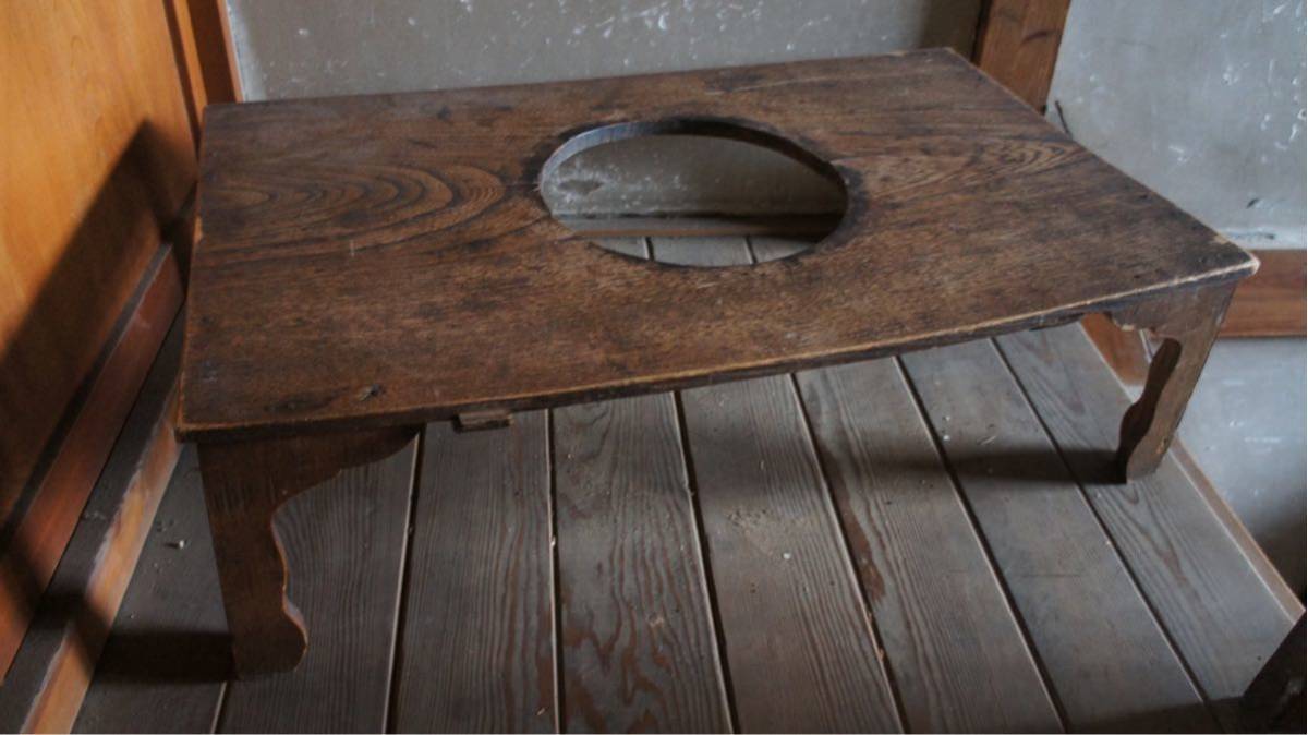 囲炉裏 文机 レトロ ビンテージ 木製 古道具