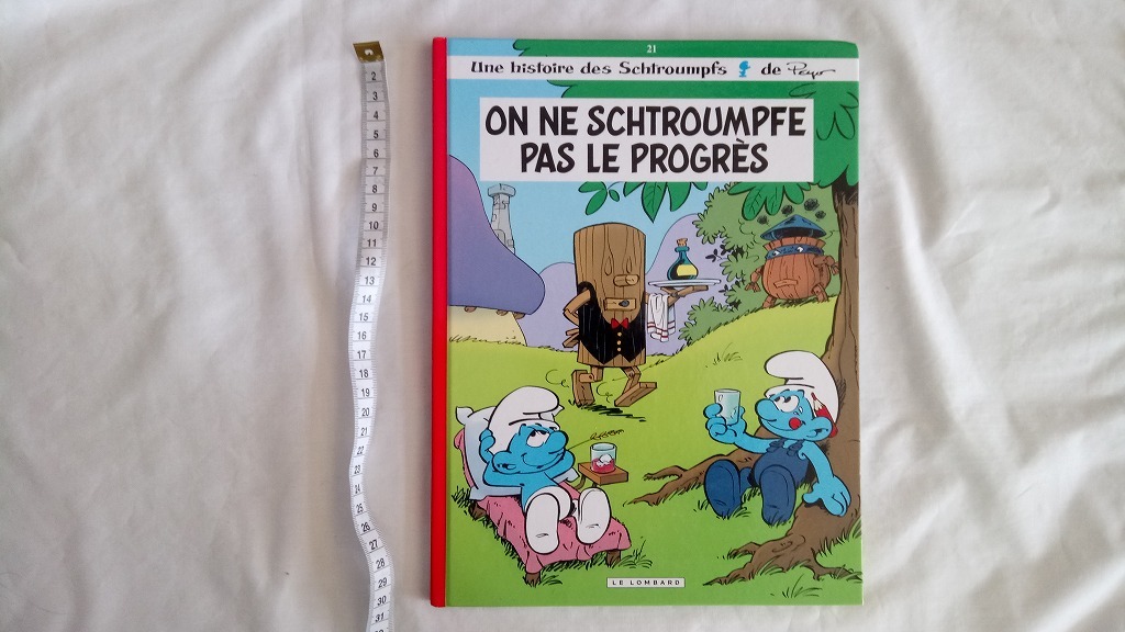 仏語（フランス語）絵本（コミック）　スマーフ　On ne Schtroumpfe pas Le progres_画像1