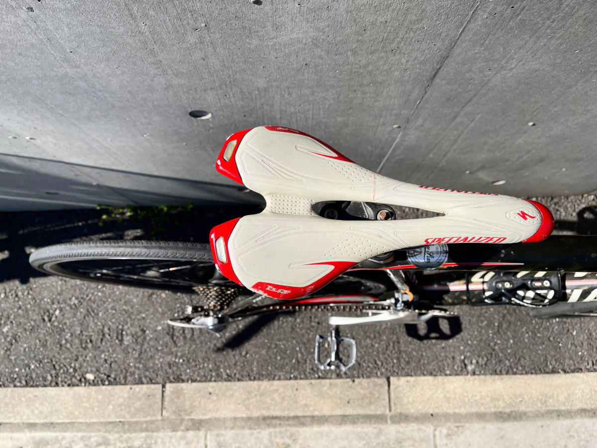 SPECIALIZED Tarnac ロードバイク　factcarbon　サイズ50くらい 　スペシャライズド　自転車　黒赤　チェーンサビ_画像8