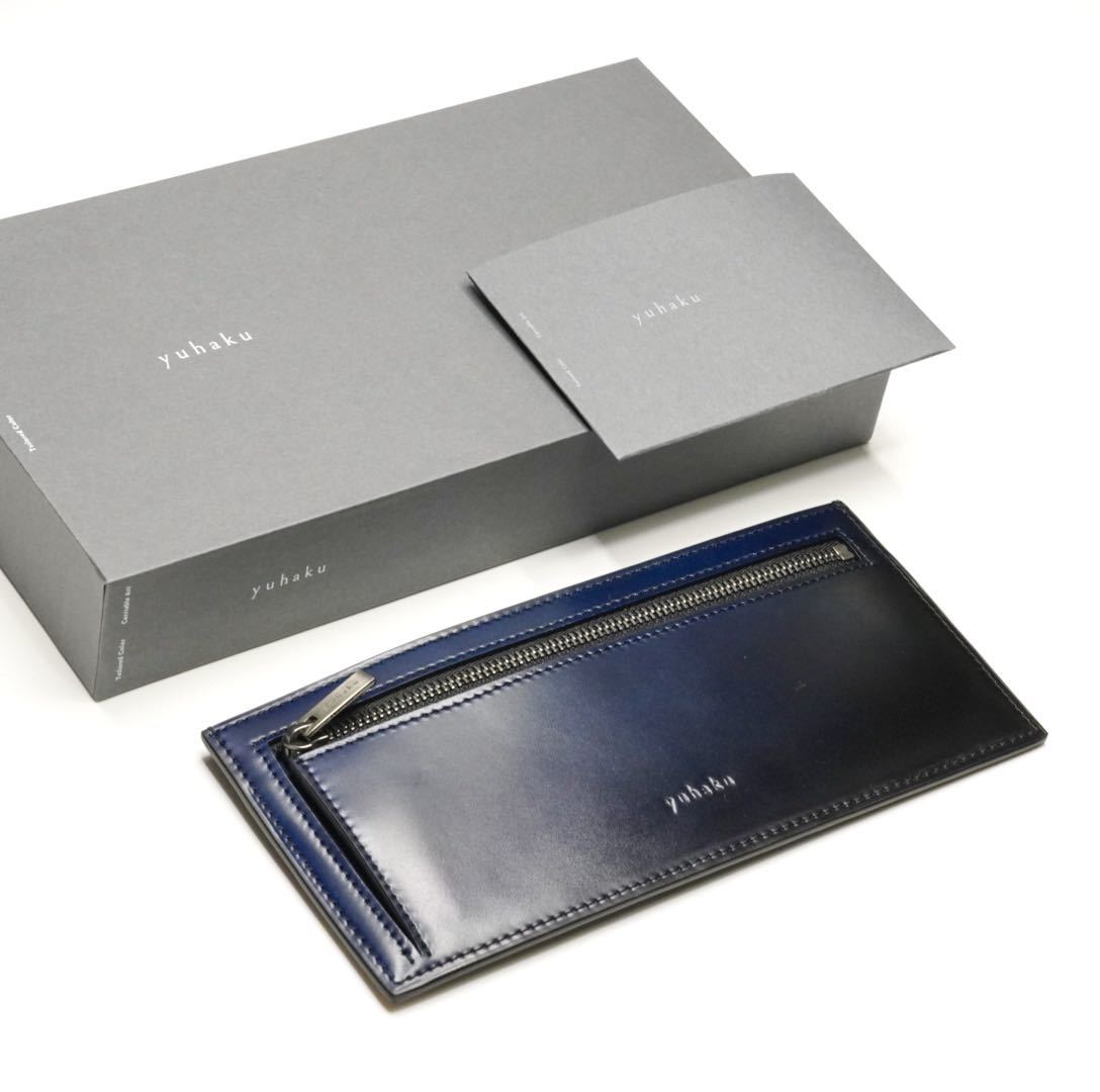 未使用 YUHAKU コードバン フラップレス長財布 小銭入れ付き 未使用 YUHAKU コードバン フラップレス長財布 小銭入れ付き