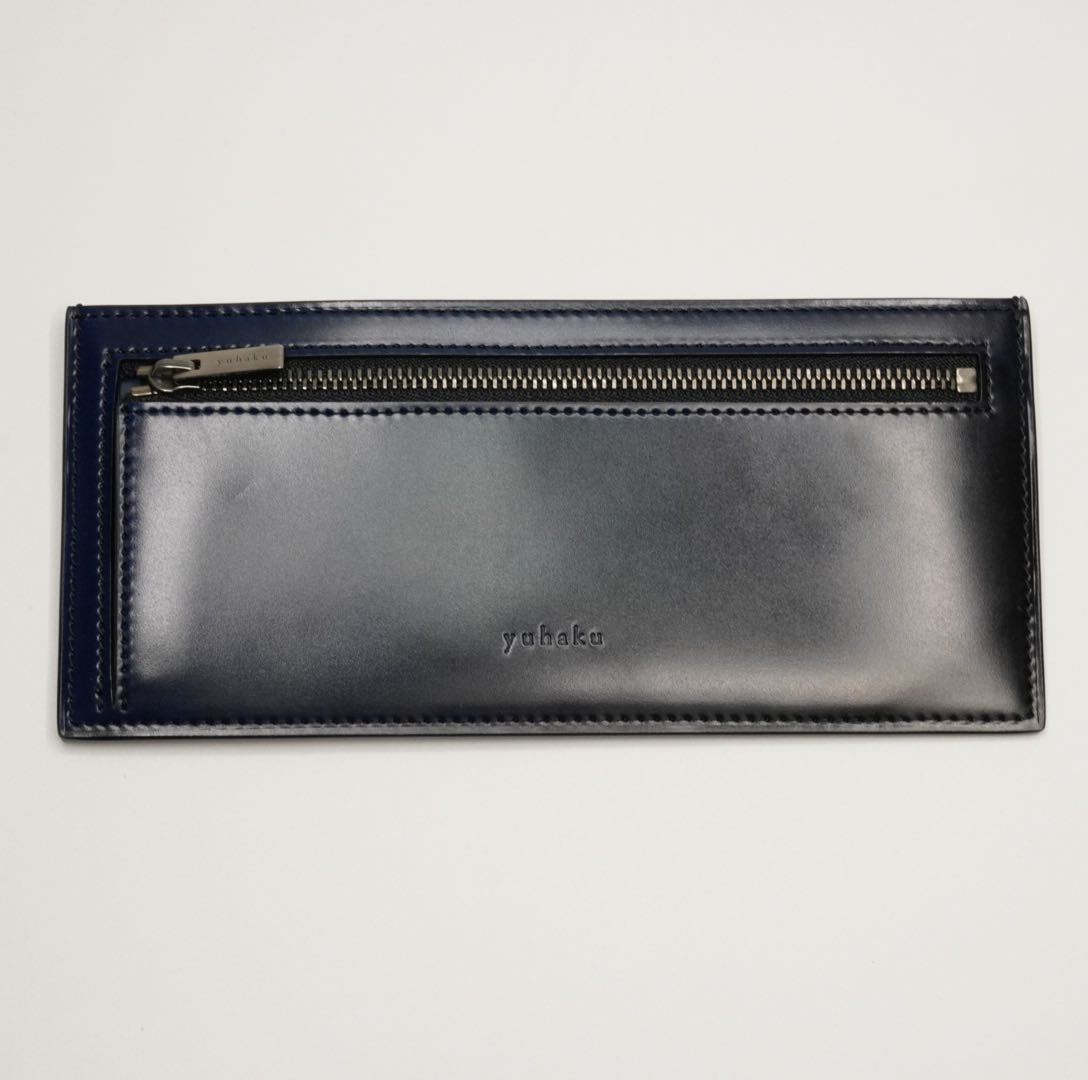 未使用 YUHAKU コードバン フラップレス長財布 小銭入れ付き 未使用 YUHAKU コードバン フラップレス長財布 小銭入れ付き