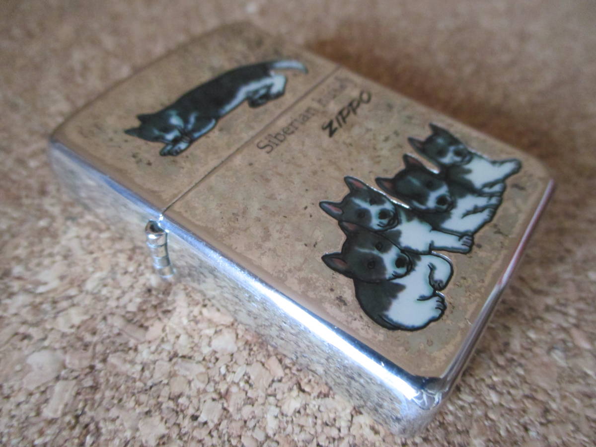 ZIPPO 『Siberian Husky シベリアン・ハスキー』1996年7月製造 エスキモー アラスカン・マラミュート オイルライター ジッポー 廃版激レア_画像1