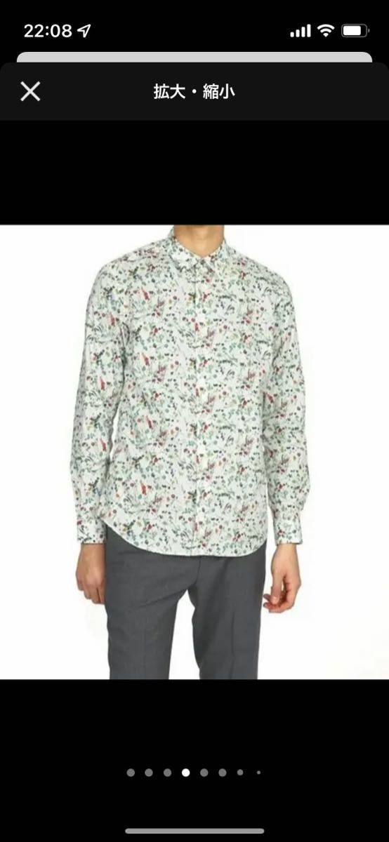 緑 ポールスミス フラワー 花柄 白 シャツ シャツ トップス メンズ オリジナルブランド