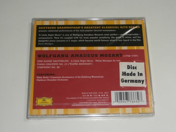 新品未開封CD『モーツァルト：アイネ・クライネ・ナハトムジーク Mozart: Eine Kleine Nachtmusik KV.525』オルフェウス室内管弦楽団_画像2