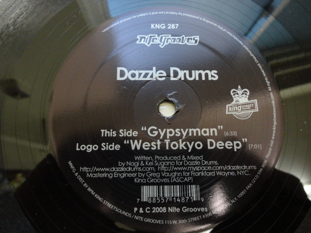 Dazzle Drums - Gypsyman シュリンク付き　オリジナル原盤 12 グルーヴィ・アフロ DEEP HOUSE West Tokyo Deep 収録　視聴_画像2