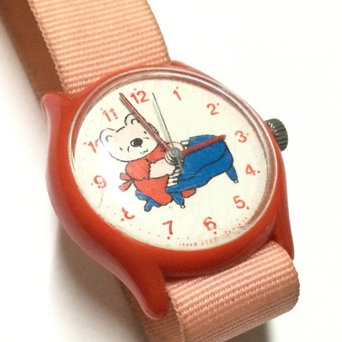 [ Showa Retro * rare Vintage ] that time thing hand winding for children wristwatch piano .....